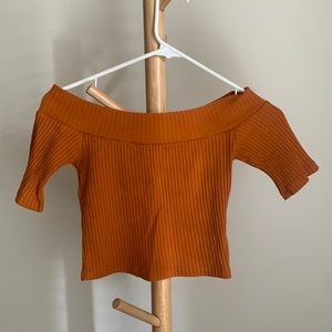 Off the Shoulder Orange Top